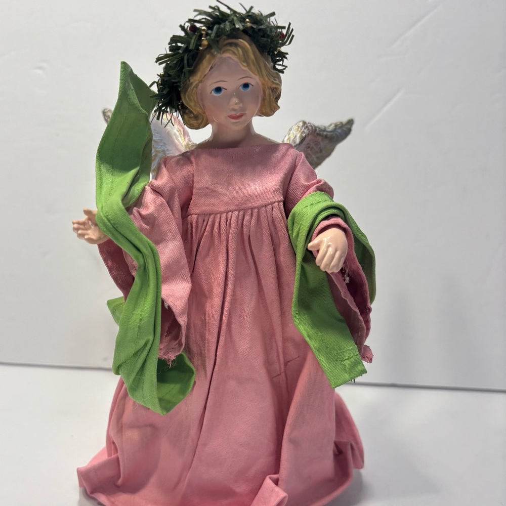 Vintage Angel Figurine with Porcelain Head& Hands